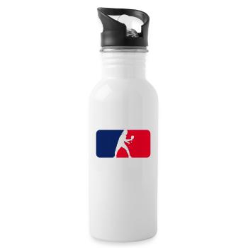 Table tennis blue white red streetwear - Water bottle with straw - white - Right