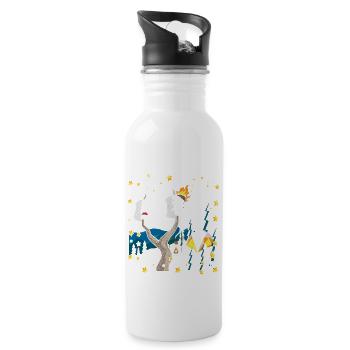 Happy Camper Marshmallow Lagerfeuer Geschenk Shirt - Trinkflasche mit integriertem Trinkhalm - Weiß - Rechts