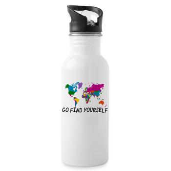 Go find yourself - Water bottle with straw - white - Right