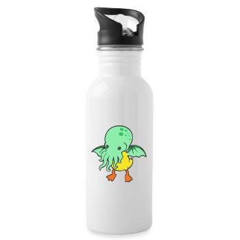 Relâchez le canard de canard Quackin Kraken Cthulhu - Gourde avec paille intégrée - blanc - Droite