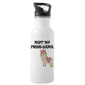 Not my prob-llama - Water bottle with straw - white - Right