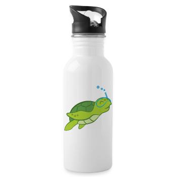 Turtle - Turtle Lover - Turtles - Water bottle with straw - white - Right