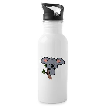 Doux Koala petit bébé Koala Eucalyptus - Gourde avec paille intégrée - blanc - Droite