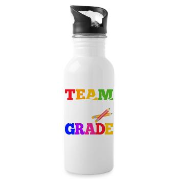 Team 1st 1st Grade Back to School - Water bottle with straw - white - Right