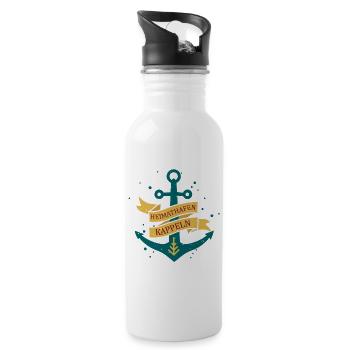Kappeln Heimathafen Urlaub T-Shirt - Trinkflasche mit integriertem Trinkhalm - Weiß - Rechts