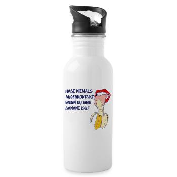 Banana Gift Never make eye contact while eating - Water bottle with straw - white - Right