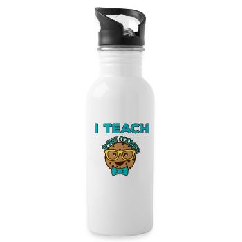 I teach smart cookies to gift teachers - Water bottle with straw - white - Right