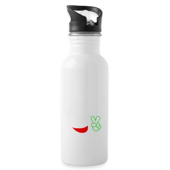Immer wenn du lachst - Trinkflasche mit integriertem Trinkhalm - Weiß - Rechts