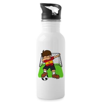 Spain Soccer Ball Dabbing Kid Spaniard Football - Water bottle with straw - white - Right