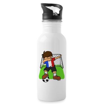 France Soccer Ball Dabbing Kid Français de football - Gourde avec paille intégrée - blanc - Droite