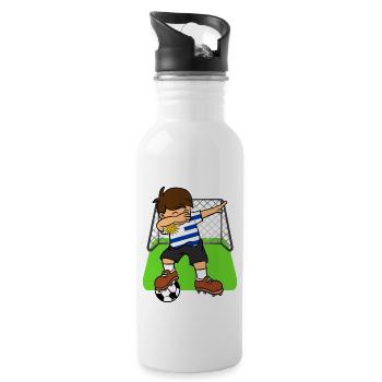 Uruguay Football Ball Dabbing Kid Football uruguayen - Gourde avec paille intégrée - blanc - Droite