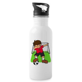 Maroc Soccer Ball Dabbing Enfant Football Marocain - Gourde avec paille intégrée - blanc - Droite