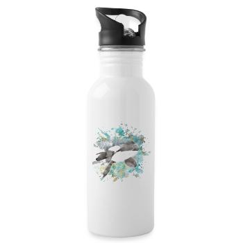 Killerwal - Trinkflasche mit integriertem Trinkhalm - Weiß - Rechts