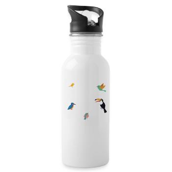 Bird Nerd T Shirt Bird Watching Birding Gift Geek - Gourde avec paille intégrée - blanc - Droite