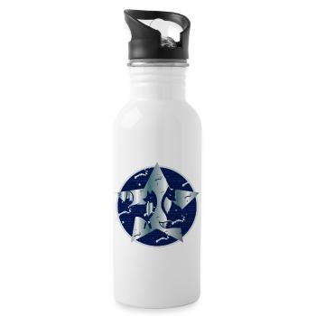 Fox in the star - Water bottle with straw - white - Right