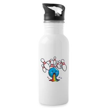 Bowling bowling rainbow - Water bottle with straw - white - Right