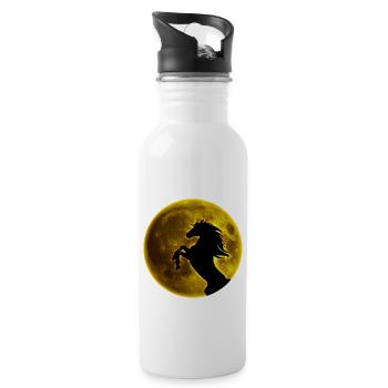Full moon horse - Water bottle with straw - white - Right