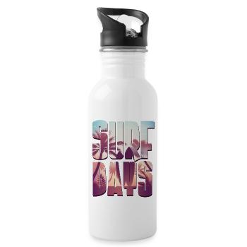 Bali Surfer Shirts - Water bottle with straw - white - Right
