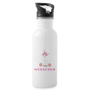 I hate people unicorn gift - Water bottle with straw - white - Right