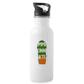 Summer sun cactus - Water bottle with straw - white - Right