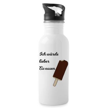 Glace - Gourde avec paille intégrée - blanc - Droite