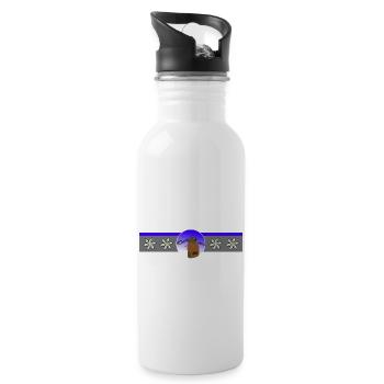 Schweiz Schweizer Murmeltier Edelweiss Geschenk - Trinkflasche mit integriertem Trinkhalm - Weiß - Rechts