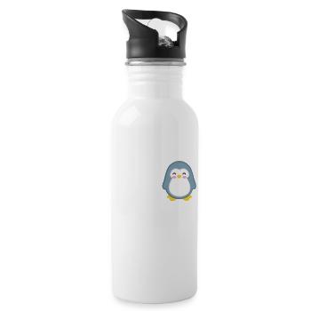 Pinguin - Pinguine - Pinguinmotiv - Be Yourself - Trinkflasche mit integriertem Trinkhalm - Weiß - Rechts