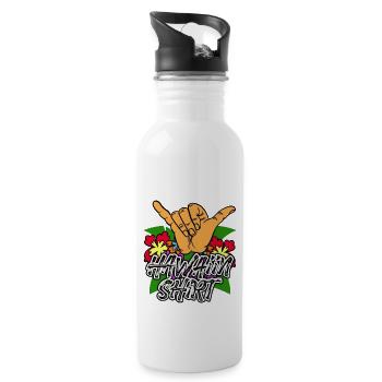 C'est ma chemise hawaïenne Aloha Luau Tropical - Gourde avec paille intégrée - blanc - Droite