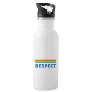 Respect the man in the ice cream van - Trinkflasche mit integriertem Trinkhalm - Weiß - Rechts