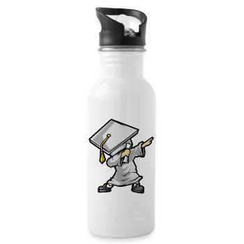 Dabbing Graduate - cadeau drôle de Graduation - Gourde avec paille intégrée - blanc - Droite