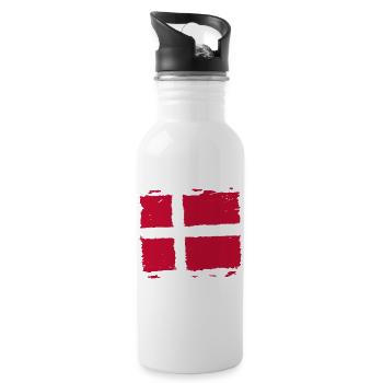 Danmark flag - Dänemarkt Flagge - Trinkflasche mit integriertem Trinkhalm - Weiß - Rechts
