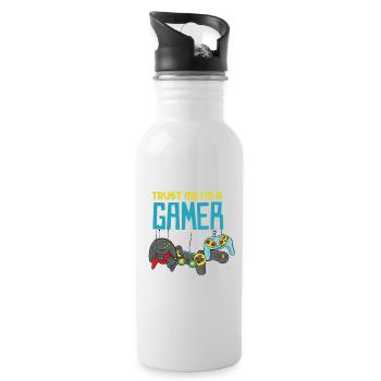 Trust Me I'm A Gamer - Trinkflasche mit integriertem Trinkhalm - Weiß - Rechts