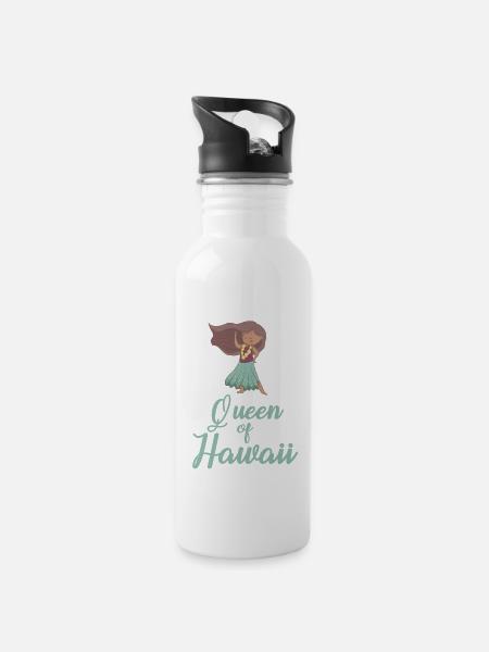 Reine d’Hawaï - Gourde avec paille intégrée - blanc