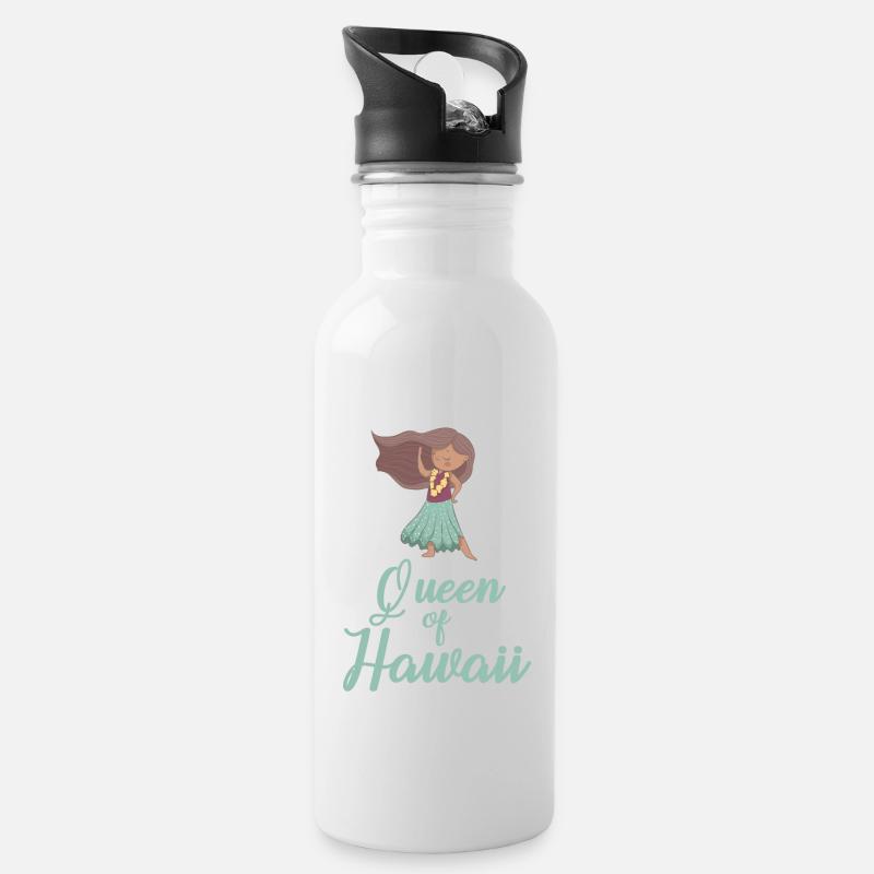 Reine d’Hawaï - Gourde avec paille intégrée - blanc