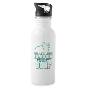 Campus Classic Sports Golf Tshirt Design - Water bottle with straw - white - Right