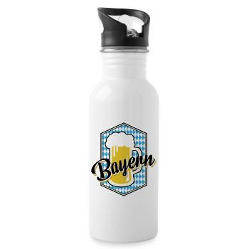 Bayern Beer Mug Chemise Bleu Blanc - Gourde avec paille intégrée - blanc - Droite