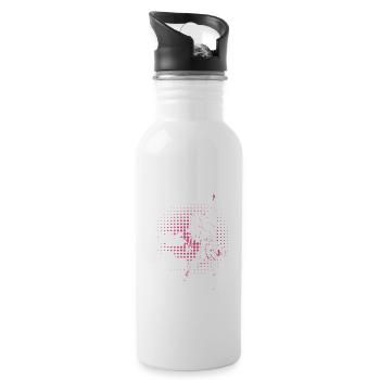 Pole Fitness Tshirt Geschenk - Trinkflasche mit integriertem Trinkhalm - Weiß - Rechts