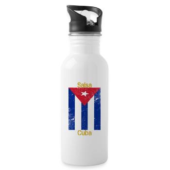 Salsa Dance Cuba Flag Salsa Tanz Gift Shirt - Trinkflasche mit integriertem Trinkhalm - Weiß - Rechts
