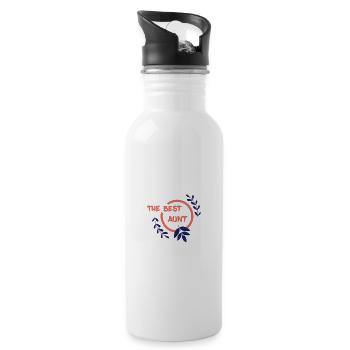 The Best Aunt - Trinkflasche mit integriertem Trinkhalm - Weiß - Rechts