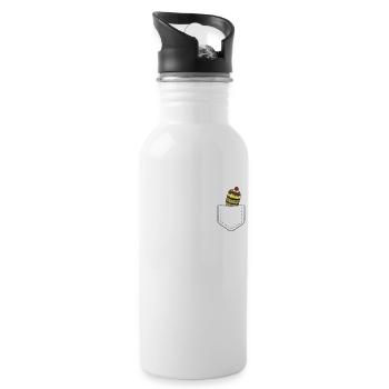 Pocket von Eiscreme Eis Geschenk - Trinkflasche mit integriertem Trinkhalm - Weiß - Rechts