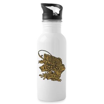 Angler Fischer Modern fish - Water bottle with straw - white - Right