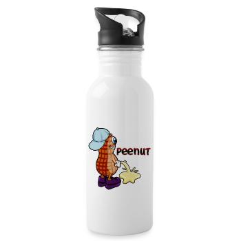 peenut peanut pee nut - Water bottle with straw - white - Right