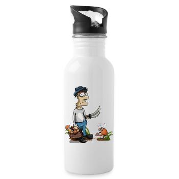 mushroom pickers - Water bottle with straw - white - Right