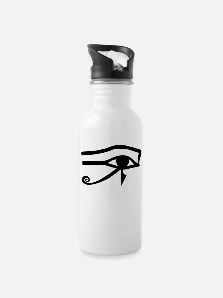 Eye of Horus - Oeil d'Horus - Gourde avec paille intégrée - blanc
