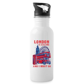 Londres appelant chemise voyage vintage Angleterre - Gourde avec paille intégrée - blanc - Droite