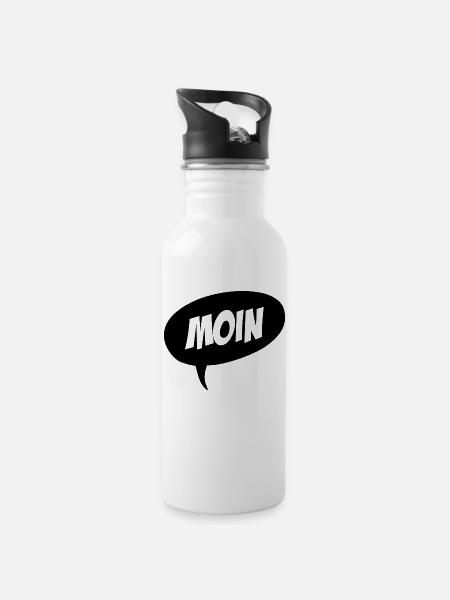 Moin - Trinkflasche mit integriertem Trinkhalm - Weiß