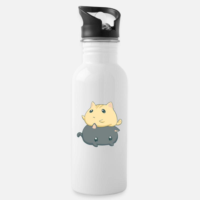 Chaton Chaton Chaton Chat - Gourde avec paille intégrée - blanc
