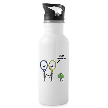 Tennis racket - Water bottle with straw - white - Right