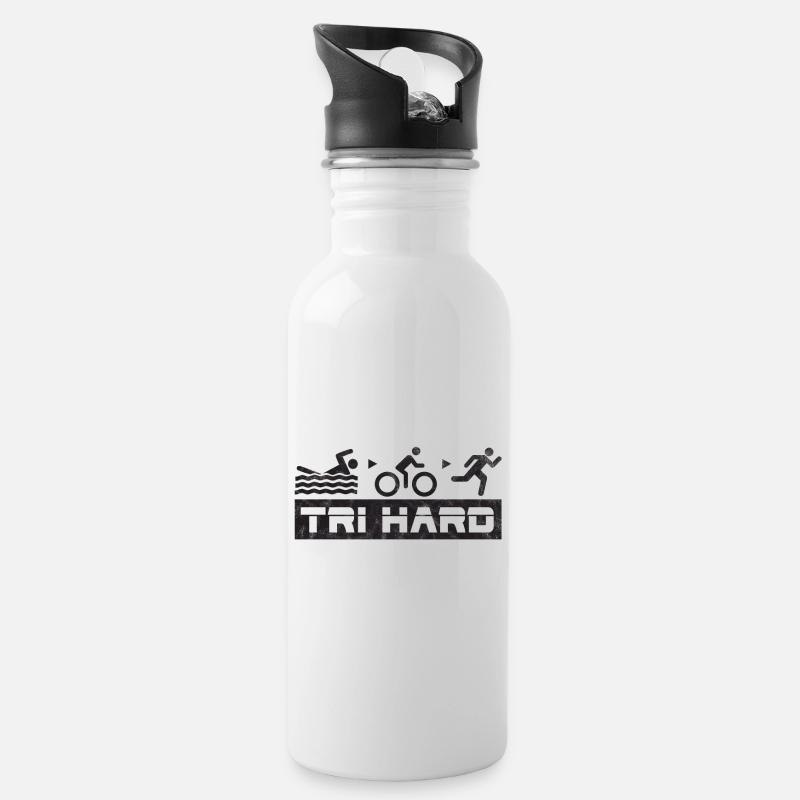 Triathlet v3 - Trinkflasche mit integriertem Trinkhalm - Weiß