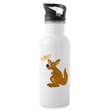 What? - What? kangaroo - Water bottle with straw - white - Right